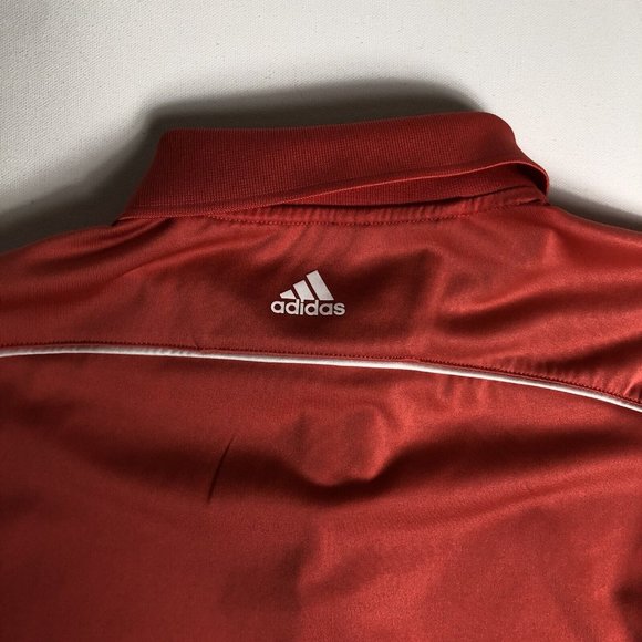Adidas Polo Shirt Mens Small Pink Short Sleeve Golf Climacool Polyester J106 - Picture 4 of 5